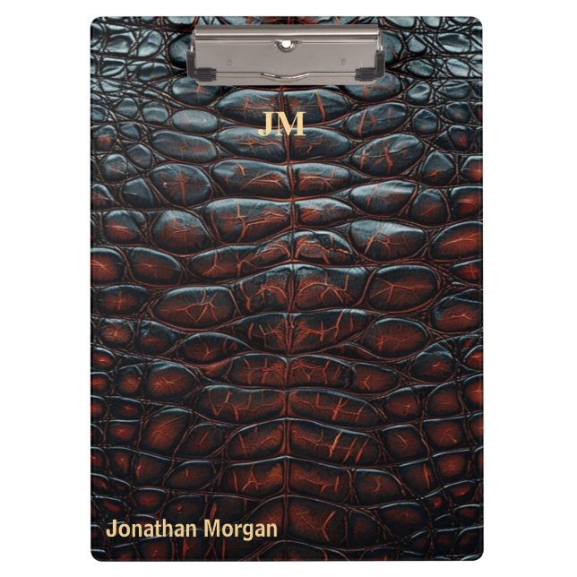 Luxury Executive Monogram Premium Leather  Clipboard (Front)