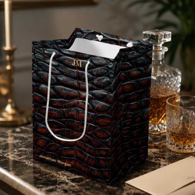 Luxury Executive Monogram Premium Leather  Medium Gift Bag (Creator Uploaded)