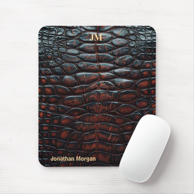 Luxury Executive Monogram Premium Leather  Mouse Pad (With Mouse)