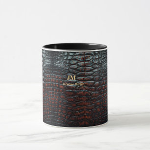 Luxury Executive Monogram Premium Leather Mug