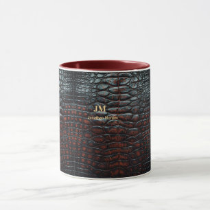 Luxury Executive Monogram Premium Leather  Mug