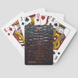 Luxury Executive Monogram Premium Leather  Playing Cards
