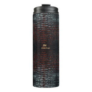 Luxury Executive Monogram Premium Leather Thermal Tumbler