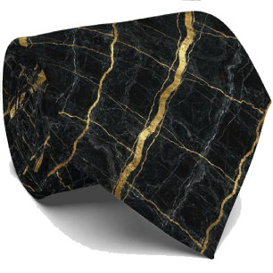 Luxury Executive Tie Black & Gold Marble