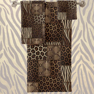 Luxury Exotic Towel Set   Cozy Animal Print 