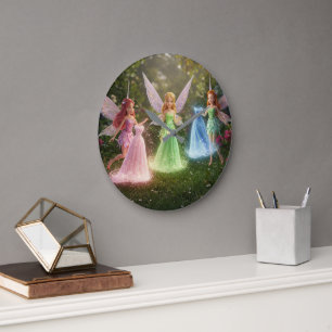 Luxury Fairy Bridal Shower Large Clock
