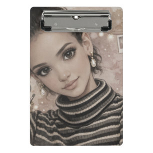 Luxury Fashion Doll– Porcelain Style Ilustration Mini Clipboard