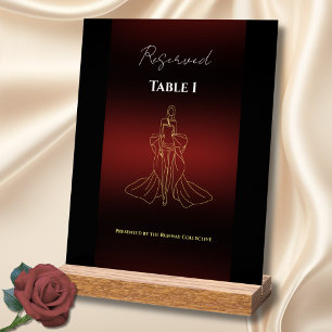 Luxury Fashion Gala Reserved Table Number Sign