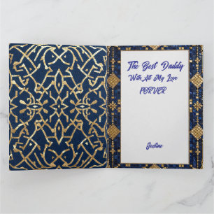 Luxury Father's Day Card - Dark Navy Blue & Gold