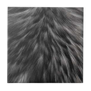 Luxury Faux Fur Print Black Grey Mink Animal Hair  Tile