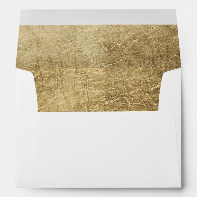 Luxury faux gold leaf wedding envelopes (Back (Bottom))
