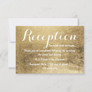 Luxury faux gold leaf wedding reception invitation