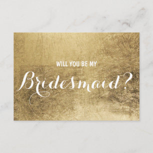 Luxury faux gold leaf Will you be my Bridesmaid Invitation