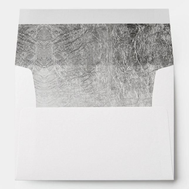 Luxury faux silver leaf wedding envelope (Back (Bottom))