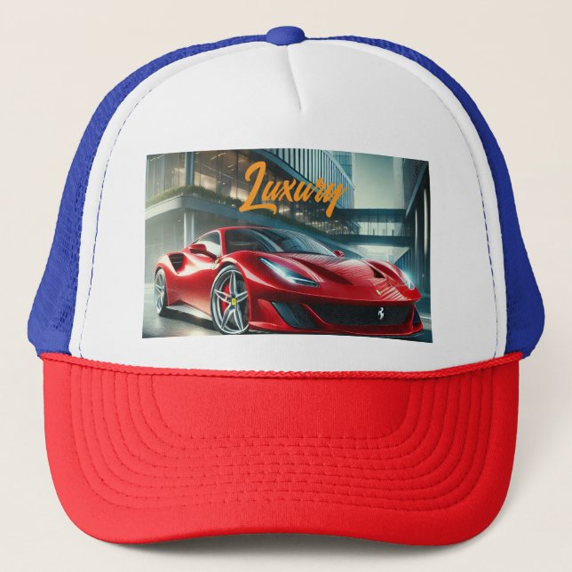 Luxury Ferrari Car Design Hat (Front)