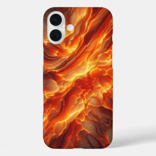 Luxury Fiery Molten Lava Phone Case Glowing Orange