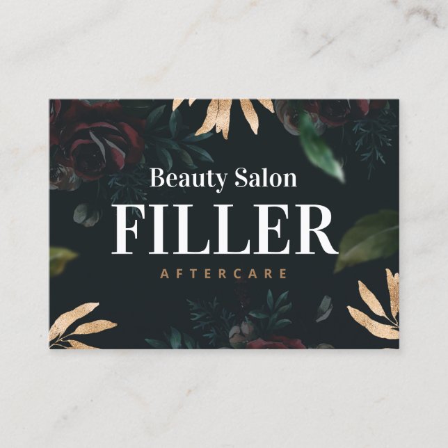 Luxury Filler Aftercare Instructions Card (Front)