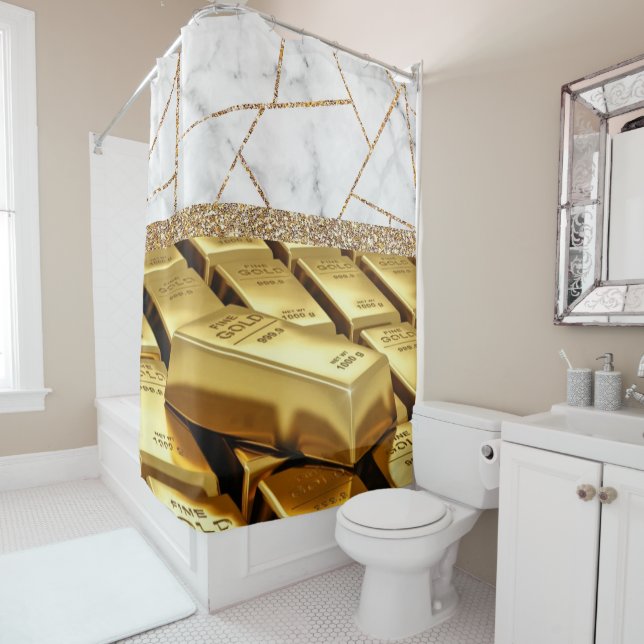 Luxury Fine Gold Interior Marble Glitter  Shower C (In Situ)