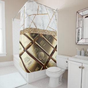 Luxury Fine Gold Interior Marble Glitter Shower Cu