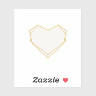 Luxury Fine Line Geometric Heart Wedding Sticker