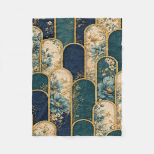 Luxury Floral Arch Pattern Blanket with Blue Flowe