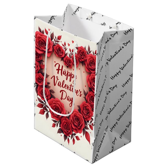 Luxury Floral Beautiful Love Modern Collection Medium Gift Bag (Front Angled)