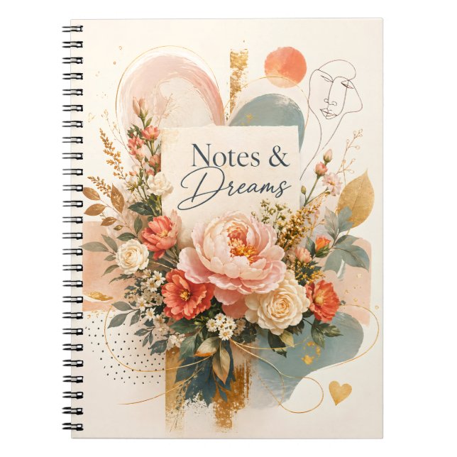 Luxury Floral “Notes & Dreams” Journal (Front)