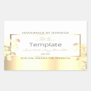 Luxury Floral Product Packaging Labels White Gold