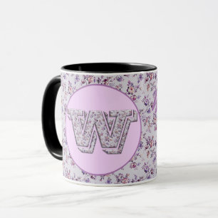 Luxury Flowers Monogram W Mug