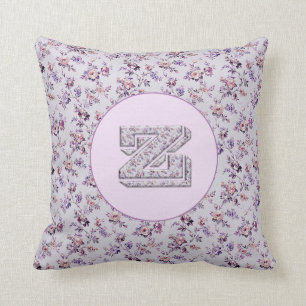Luxury Flowers Monogram Z Throw Pillow