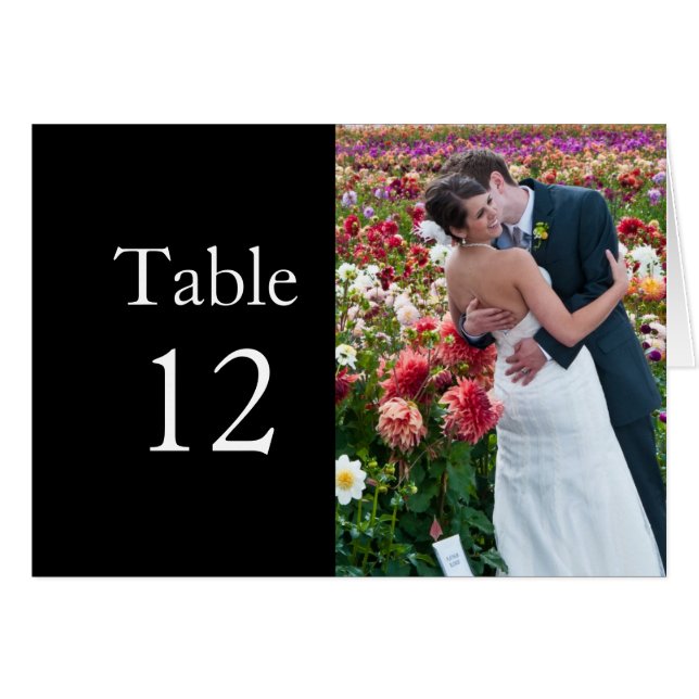 Luxury Flowers Wedding Photo Kiss Table card (Front Horizontal)