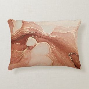 Luxury Fluid Art: Marble-Ink Fusion Accent Pillow