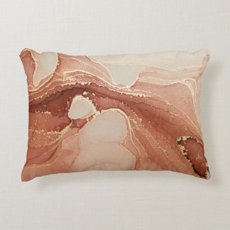 Luxury Fluid Art: Marble-Ink Fusion Accent Pillow