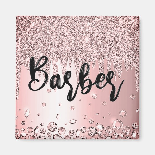 Luxury Fluid Art: Marble-Ink Fusion Barber Magnet (Front)