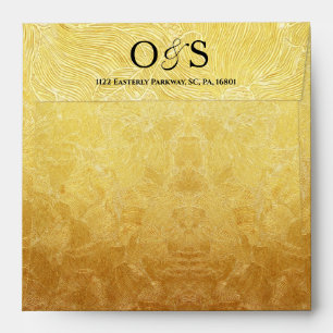Luxury Foil Black & Gold Wedding Envelope