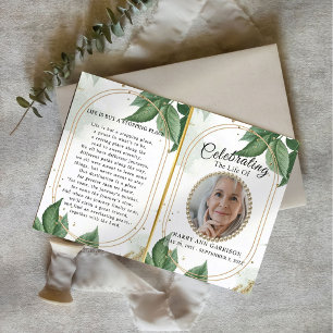 Luxury Foliage Gold Celebration of Life Program