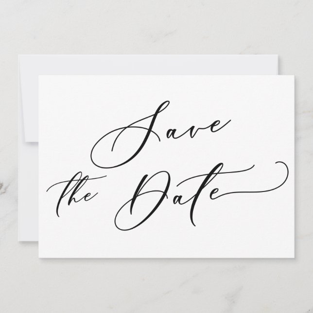 Luxury Font Elegant Simple Save the Date Card (Front)