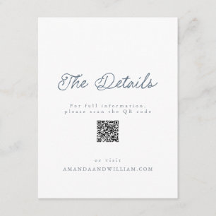 Luxury French Wedding Details Card QR Code 