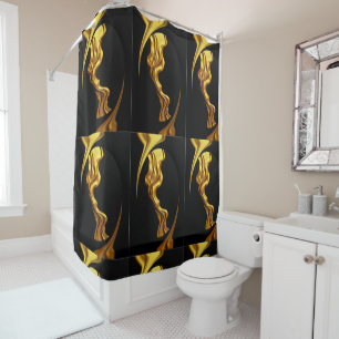Luxury Full Gold Swirl Black Waterproof Bathroom