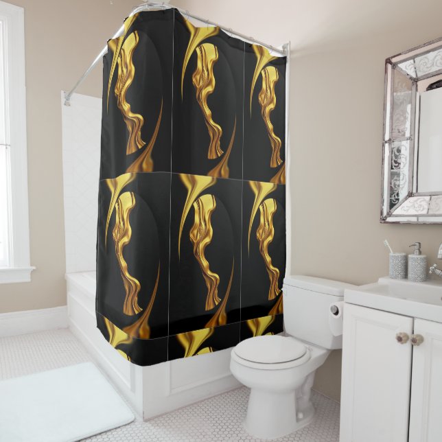 Luxury Full Gold Swirl Black Waterproof Bathroom  (In Situ)