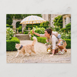 Luxury Garden cat Walk Scene Postcard