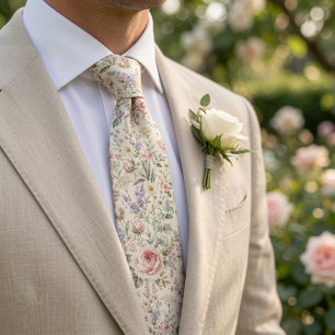 Luxury Garden Rose Wedding Tie