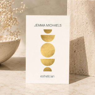 Luxury Geometric Beauty Aesthetician Ivory Business Card