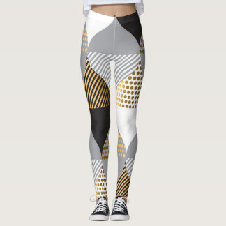 Luxury geometric: black, gold pattern leggings