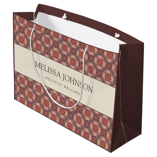 Luxury Geometric Pattern Paper Gift Bag (Back Angled)