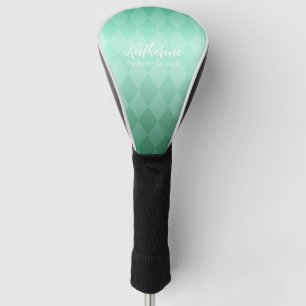 Luxury Geometric Rhombus Green Golf Head Cover