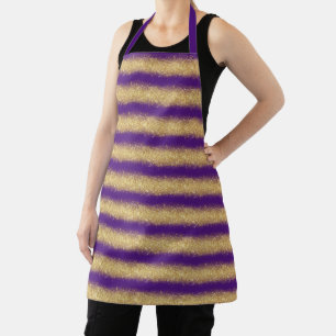 Luxury Gift Popular Purple Gold Glitter Apron