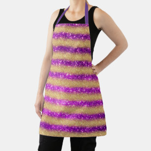 Luxury Gift Popular Purple Gold Glitter Apron