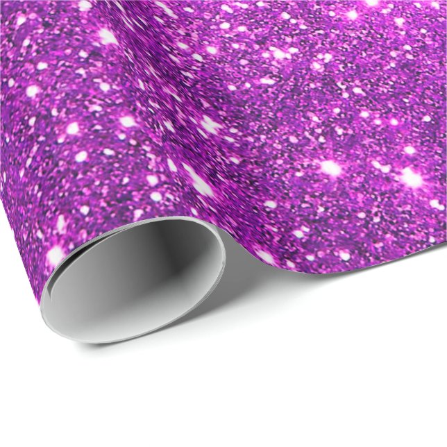 Luxury Gift Popular Purple Gold Glitter Wrapping Paper (Roll Corner)
