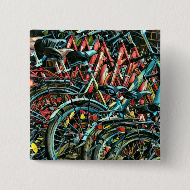 Luxury gifts for cyclists 2 inch square button (Front)